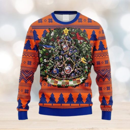 NHL Logo New York Islanders Tree Ball Christmas Ugly Sweater For Men Women