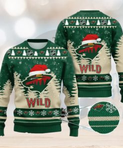 NHL Minnesota Wild Christmas Santa Hat AOP Print 3D Ugly Sweater