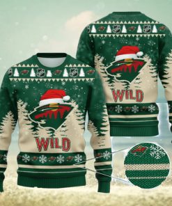 NHL Minnesota Wild Christmas Santa Hat AOP Print 3D Ugly Sweater