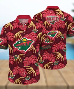 NHL Minnesota Wild Hawaiian Shirt Palm Leaves Pattern Beach Gift For Him