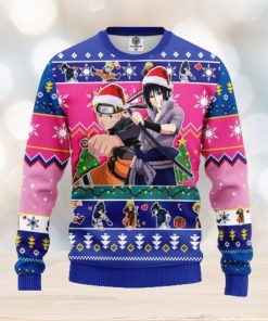 Naruto Anime Merry Xmas Gift Santa Naruto And Sasuke AOP Print Christmas Ugly Sweater For Men Women