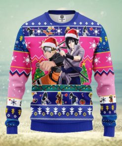 Naruto Anime Merry Xmas Gift Santa Naruto And Sasuke AOP Print Christmas Ugly Sweater For Men Women