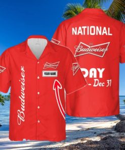 National Budweiser Day Jan 1 Dec 31 Custom Name Men And Women Hawaiian Shirt