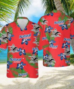 Natural Light Hawaiian Shirt Hibiscus Flower Pattern Beach Summer Shirt