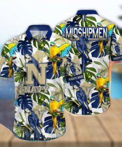 Navy Midshipmen NCAA Flower All Over Print Hawaiian Shirt