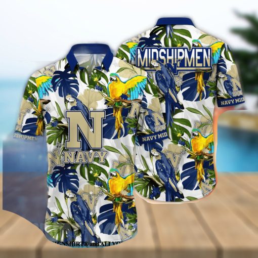 Navy Midshipmen NCAA Flower All Over Print Hawaiian Shirt