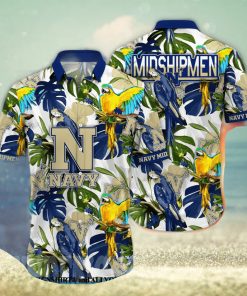 Navy Midshipmen NCAA Flower All Over Print Hawaiian Shirt