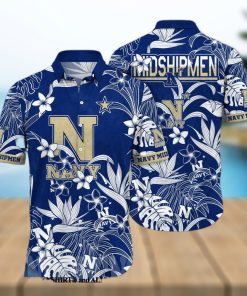 Navy Midshipmen NCAA Flower Classic Full Printed Hawaiian Shirt