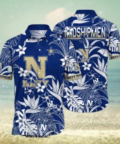 Navy Midshipmen NCAA Flower Classic Full Printed Hawaiian Shirt