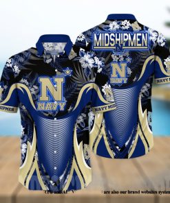 Navy Midshipmen NCAA Flower Classic Hawaiian Shirt