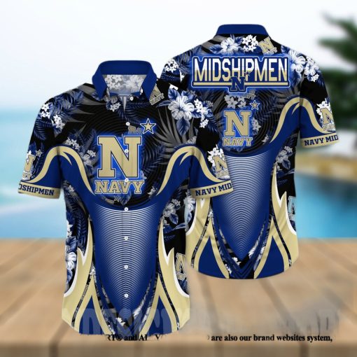 Navy Midshipmen NCAA Flower Classic Hawaiian Shirt