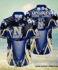 Navy Midshipmen NCAA Flower Classic Hawaiian Shirt