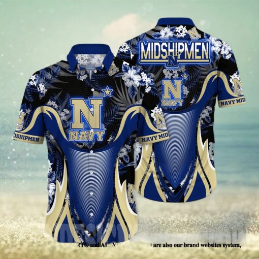 Navy Midshipmen NCAA Flower Classic Hawaiian Shirt