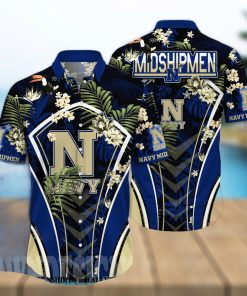 Navy Midshipmen NCAA Flower Unisex Hawaiian Shirt