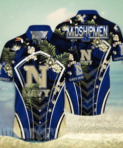 Navy Midshipmen NCAA Flower Unisex Hawaiian Shirt