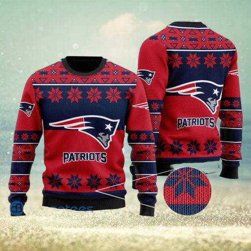 New England Patriots Snowflakes Pattern Ugly Christmas Sweater Christmas Gift