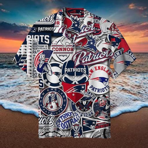 New England Patriots Striped Men’s Hawaiian Shirt