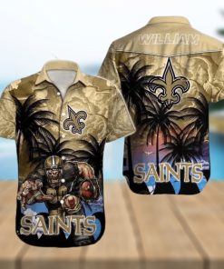 New Orleans Saints Hawaiian Shirt Nfl Football Personalized Button Up Hawaiian Shirt