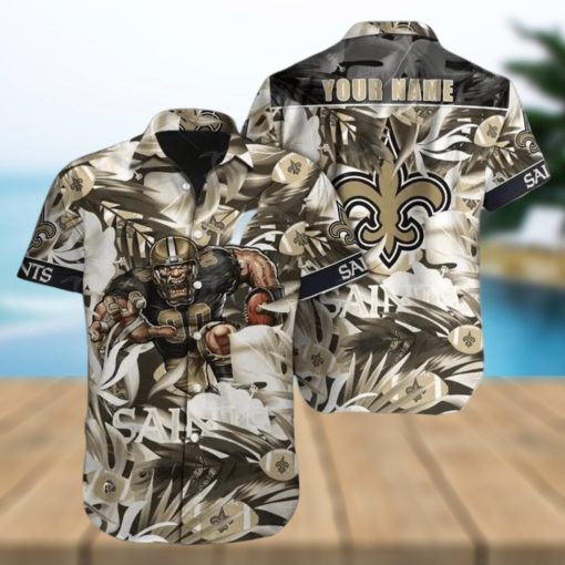 New Orleans Saints Hawaiian Shirt Nfl Football Print Custom Name Aloha For Mens Womens