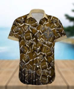 New Orleans Saints Hawaiian Shirt Nfl Football Print Custom Name Cheap