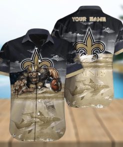 New Orleans Saints Hawaiian Shirt Nfl Football Print Custom Name