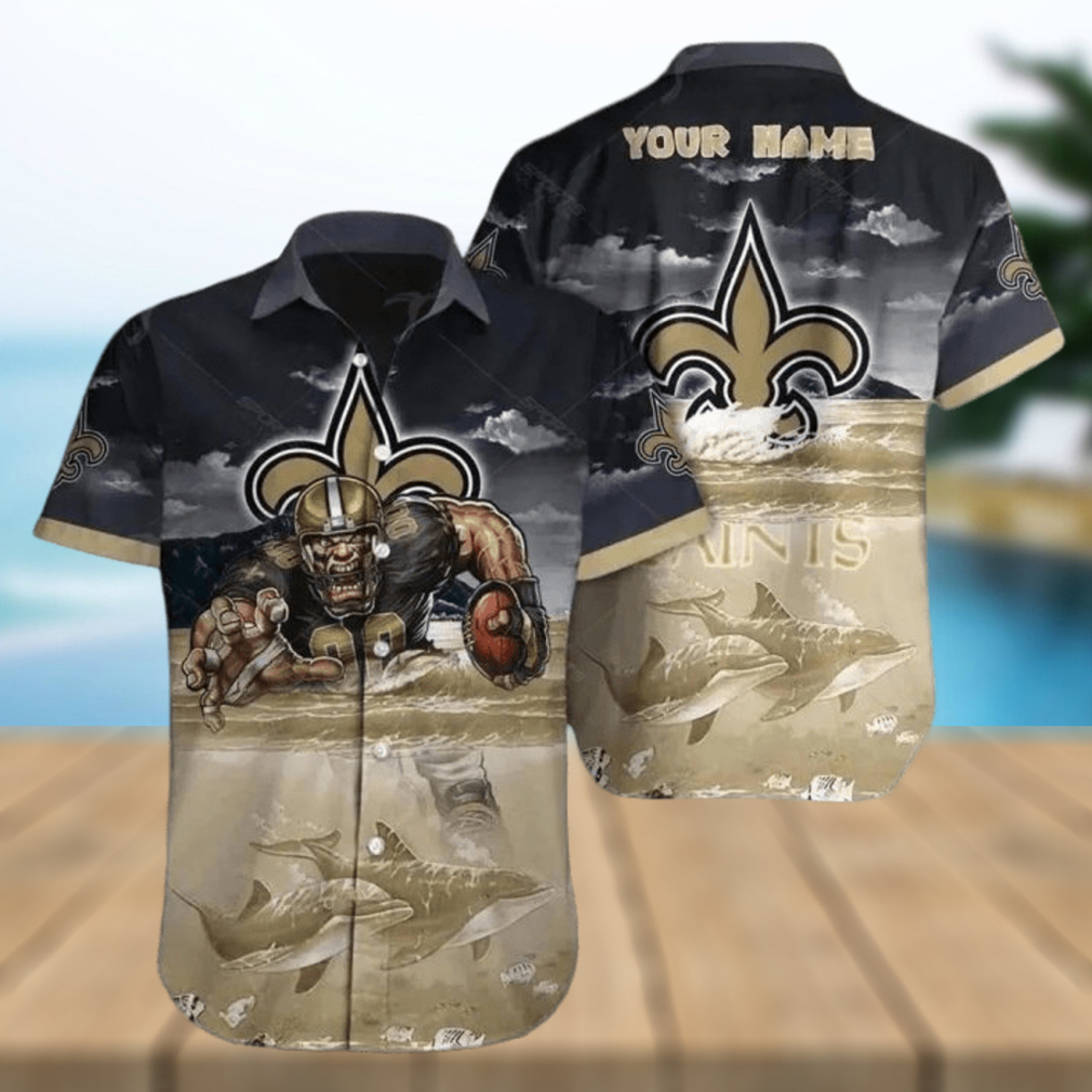 New Orleans Saints Hawaiian Shirt Nfl Football Print Custom Name