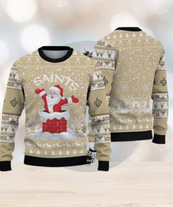 New Orleans Saints Printed Funny Santa Claus Show Team Spirit NFL Ugly Christmas Sweater