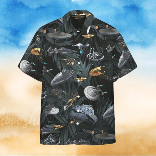 New Star Trek Hawaiian Shirt Space Ships Mens Star Trek Hawaiian Shirt