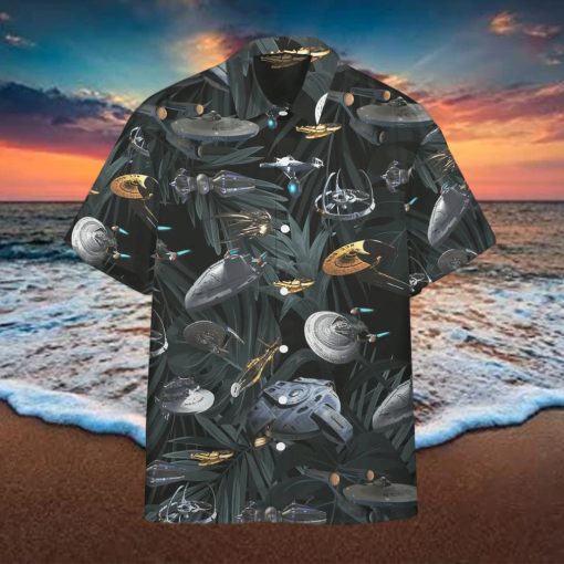 New Star Trek Hawaiian Shirt Space Ships Mens Star Trek Hawaiian Shirt