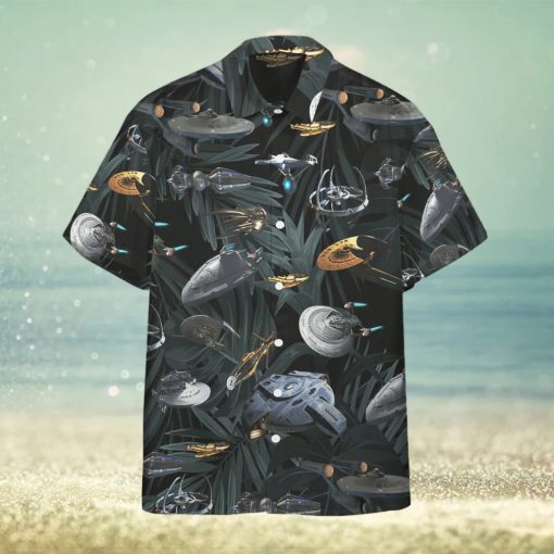 New Star Trek Hawaiian Shirt Space Ships Mens Star Trek Hawaiian Shirt