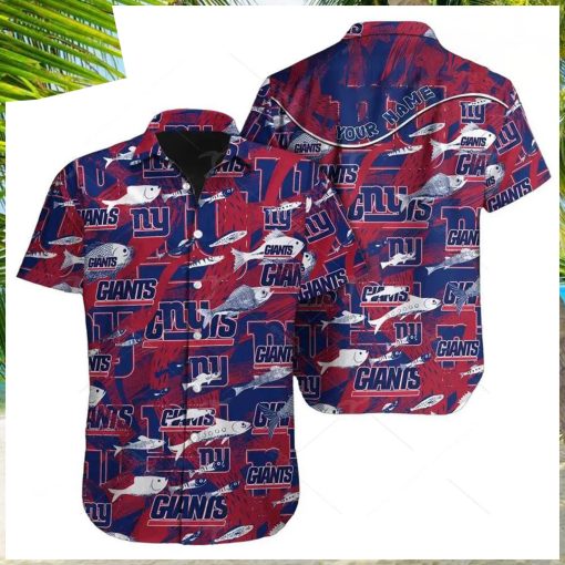 New York Giants Hawaiian Shirt Nfl Football Print Personalized Aloha Hawaiian Shirt