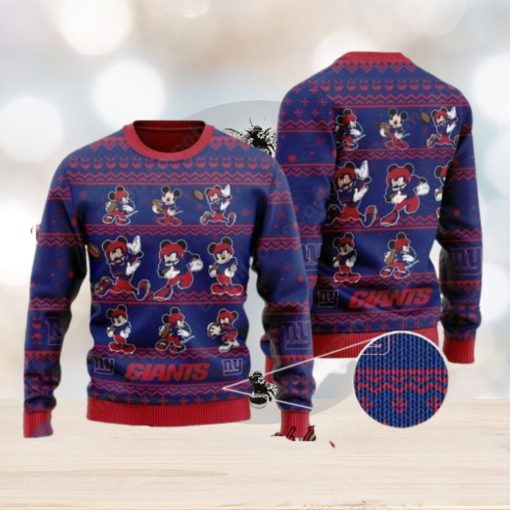 New York Giants Mickey Mouse Postures Style 1 Ugly Christmas Sweater