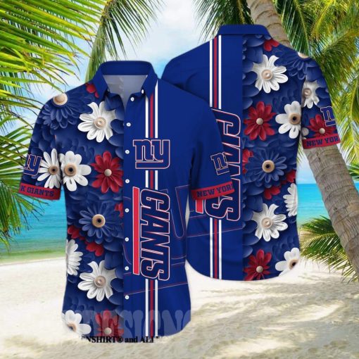 New York Giants NFL Flower All Over Printed Hawaiian Shirt