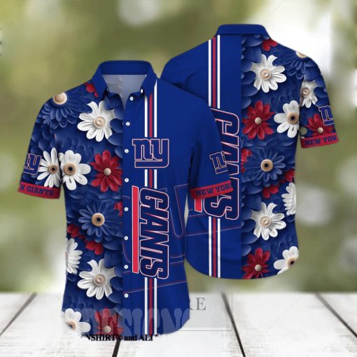 New York Giants NFL Flower All Over Printed Hawaiian Shirt