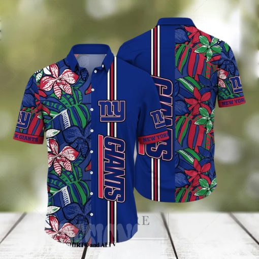 New York Giants NFL Flower Classic Full Print Hawaiian Shirt