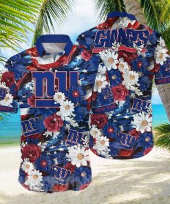 New York Giants Short Sleeve Button Up Tropical Aloha Hawaiian