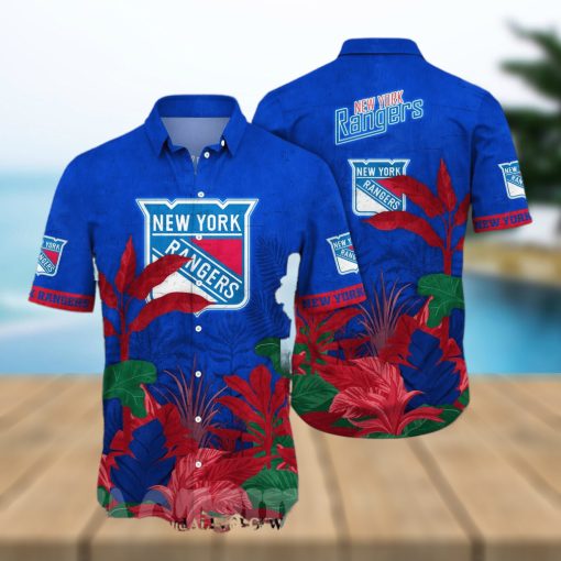 New York Rangers NHL Flower Classic Full Printing Hawaiian Shirt