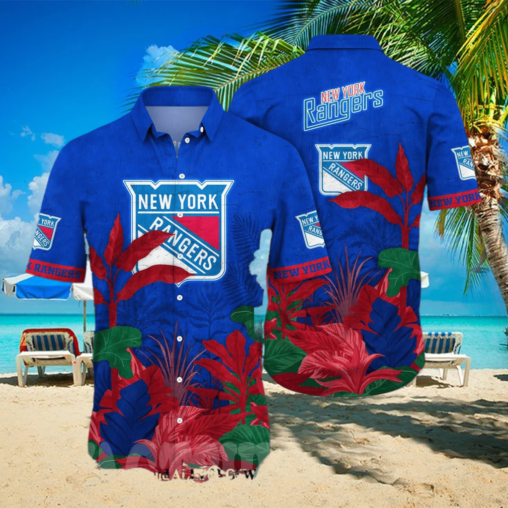New York Rangers NHL Flower Classic Full Printing Hawaiian Shirt