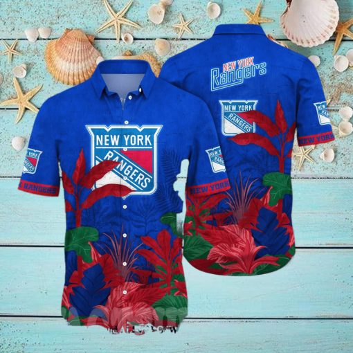 New York Rangers NHL Flower Classic Full Printing Hawaiian Shirt