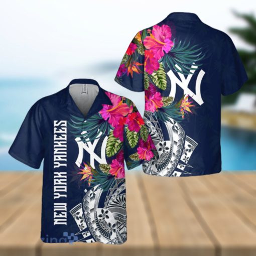 New York Yankees Flower Hawaiian Shirt