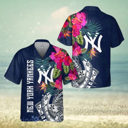 New York Yankees Flower Hawaiian Shirt