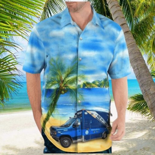 Newton Ems Beach Tropical Style AOP Print Shirt Sleeve Hawaiian Shirt