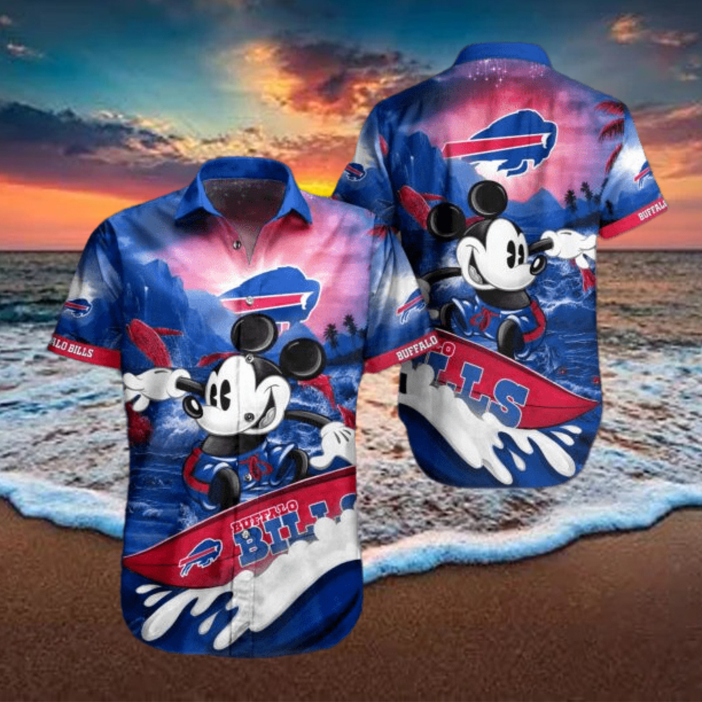 Mickey And Floral Buffalo Bills NFL Summer Hawaiian Shirt