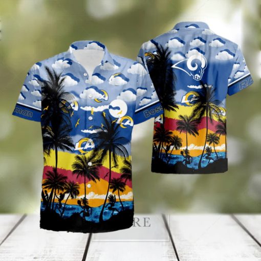 Nfl Los Angeles Rams And Shorts Hawaiian Shirt And Shorts Summer Gift For Fans hawaiian shirt