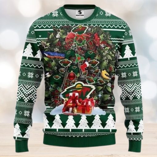 Nhl Minnesota Wild Tree Ugly Christmas Sweater All Over Print