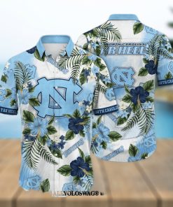 North Carolina Tar Heels NCAA Flower Unisex All Over Print Hawaiian Shirt