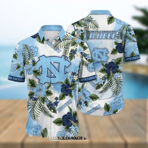 North Carolina Tar Heels NCAA Flower Unisex All Over Print Hawaiian Shirt