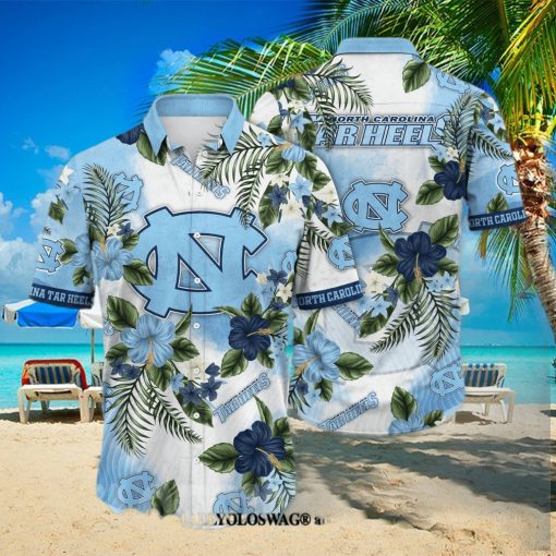 North Carolina Tar Heels NCAA Flower Unisex All Over Print Hawaiian Shirt