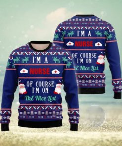 Nurse Nurse I’m On The Nice List 3D Ugly Christmas Sweater Presents Christmas For Men And Women