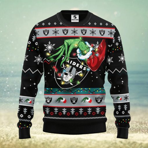 Oakland Raiders Grinch Christmas Ugly Sweater